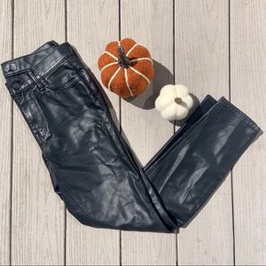 MOTHER The Muse Black Vegan Leather Skinny Pants